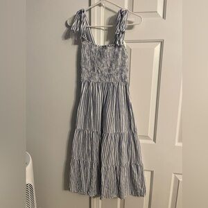 New Look blue and white striped midi dress / size 4